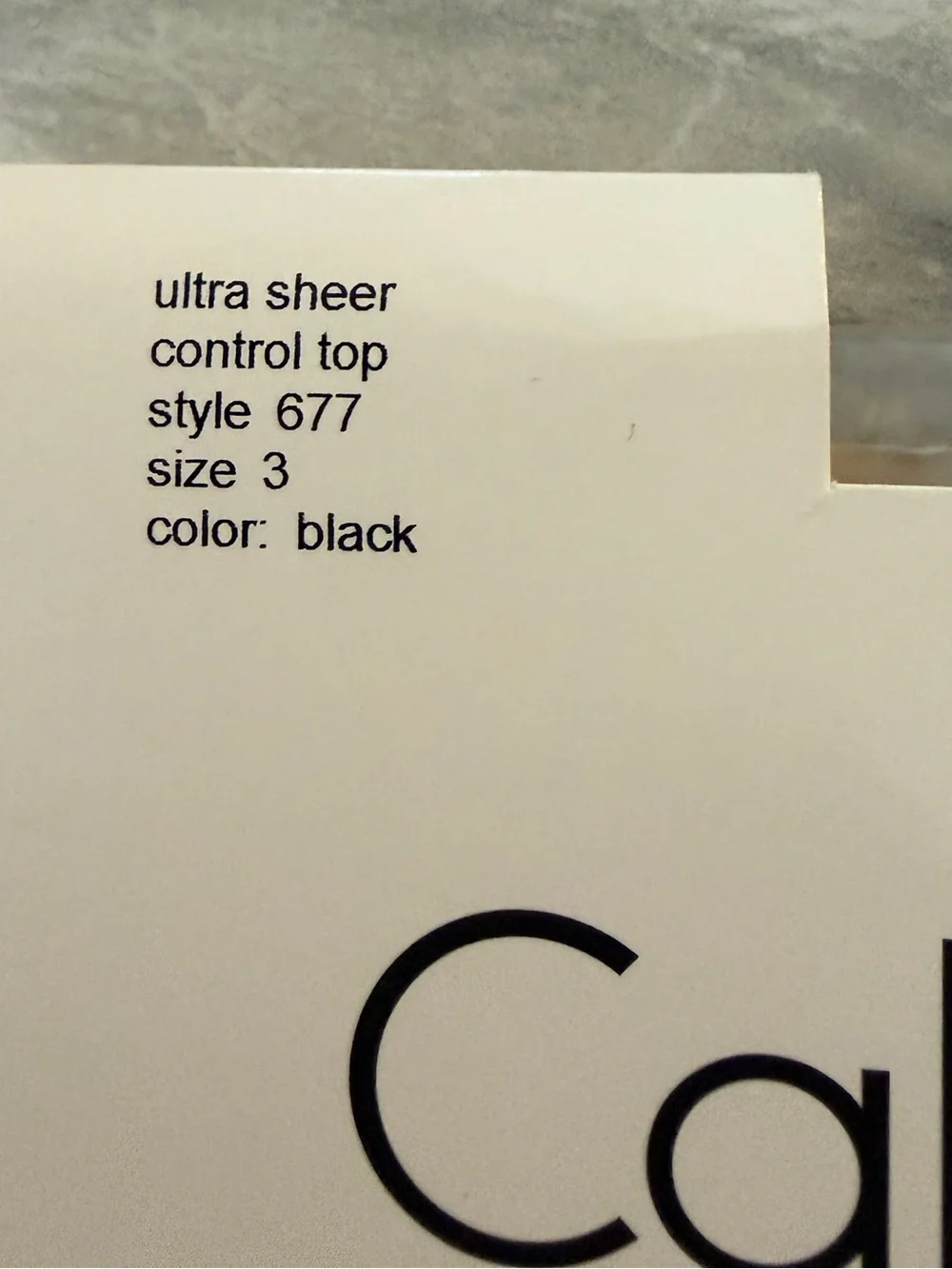 Vintage Calvin Klein Control Top Womens 3 Black Ultra Sheer One Pair Stockings